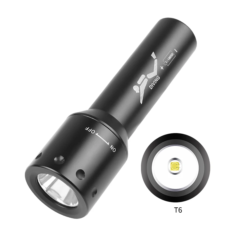 New T6 LED Diving Torch Long-R - Underwater Flashlight 评论和价格