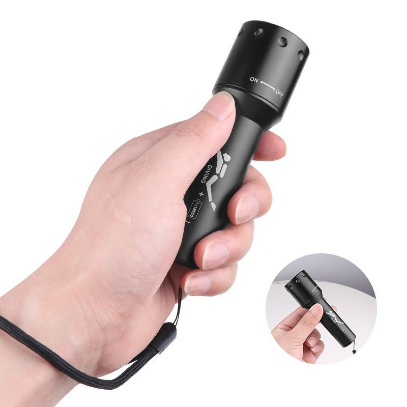 New T6 LED Diving Torch Long-R - Underwater Flashlight 评论和价格